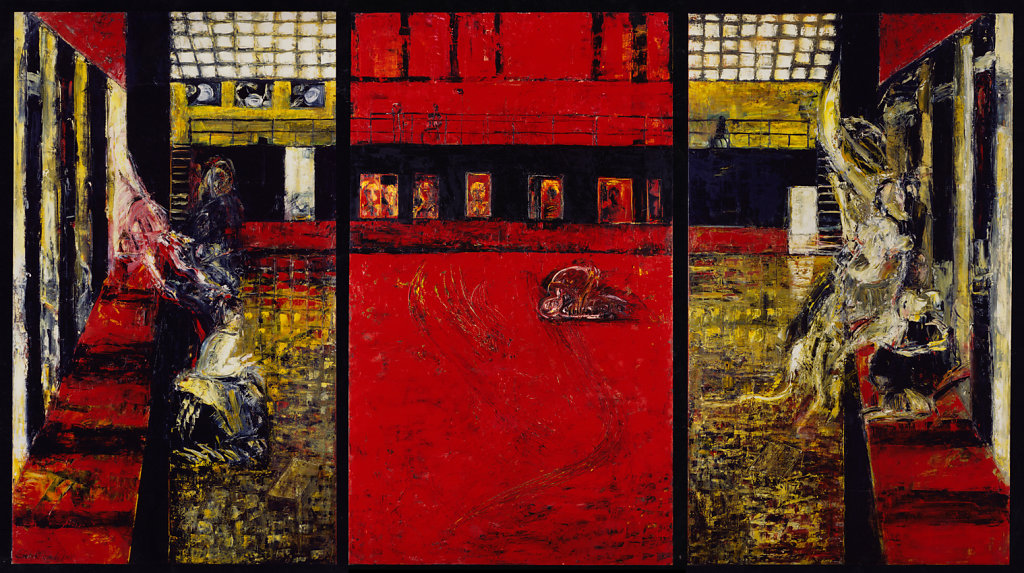 "Neue Deutsche Räume" (SO36), Öl/LW, 195x345 - dreiteilig, 1995 