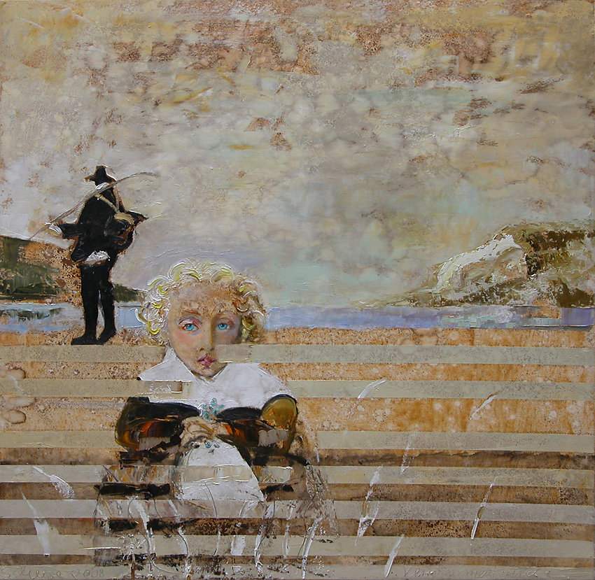 "Vergiss mein nicht", Öl/LW, 100x100, 2008