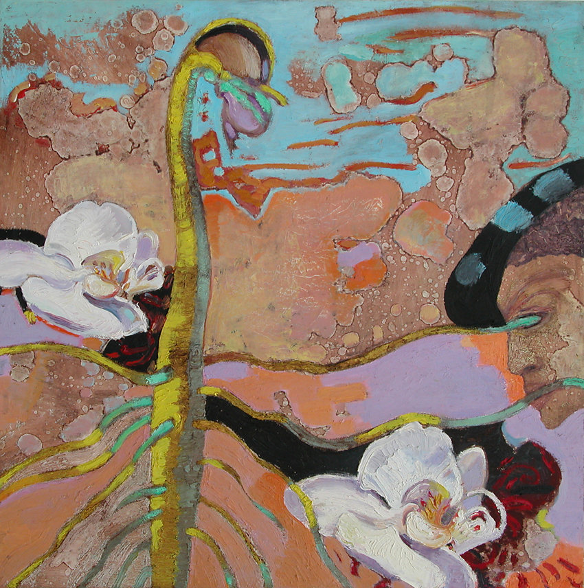 "Keimling", Öl/LW, 60x60, 
