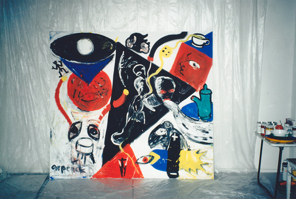 „Begegnungen“, Gemeinschaftsarbeit mit A.R. Penck,  Galerie ozwei, Berlin, 1993